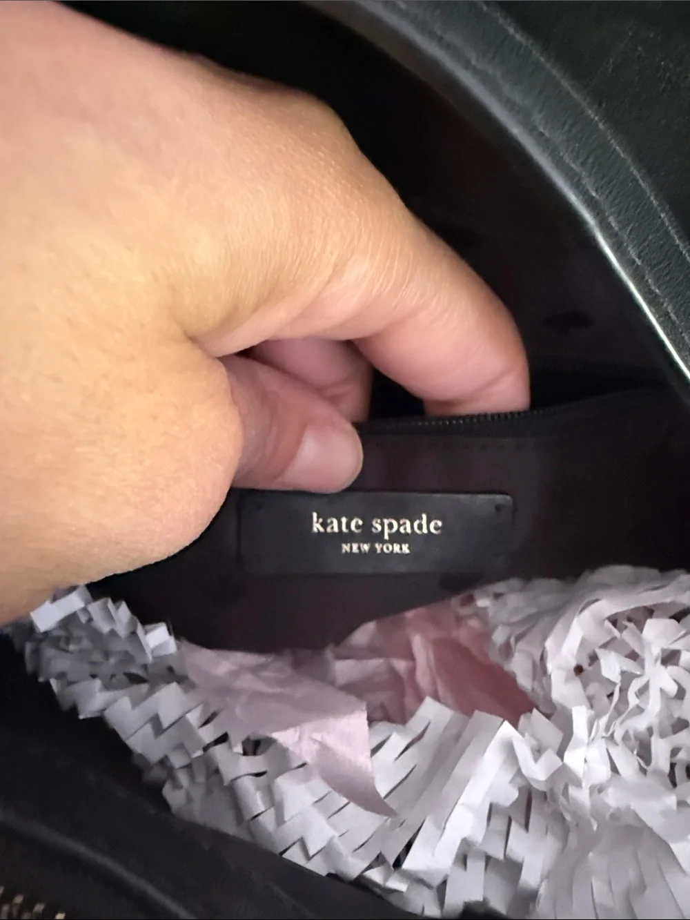 Kate Spade Black Cow Leather Quilted Tote Large Work Bag Laptop - Picture 8 of 13